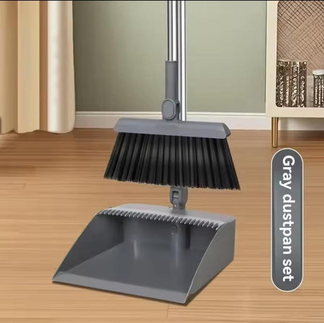 2-in-1 Handheld Broom & Dustpan Combo Set – Grey njr