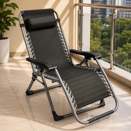 2-in-1 Zero Gravity Recliner Folding Chair Bed