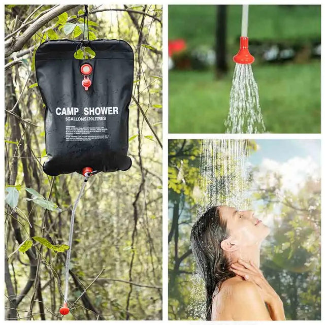 20L Portable Camping Shower Bag | Solar Heated Outdoor Shower