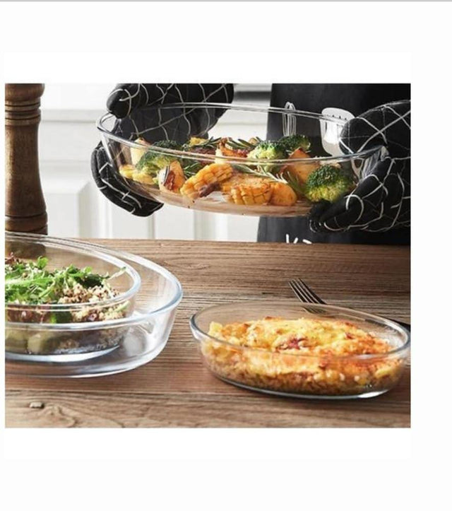 baking oval borosilicate glasses 2 pc set