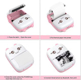 Portable Mini Pocket Bluetooth Thermal Printers with 3 FREE Roll Printing Papers/  Inkless Printer for Labels, Receipt, Photo,Notes, etc