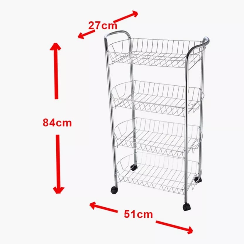  rectangle trolley 4-tier