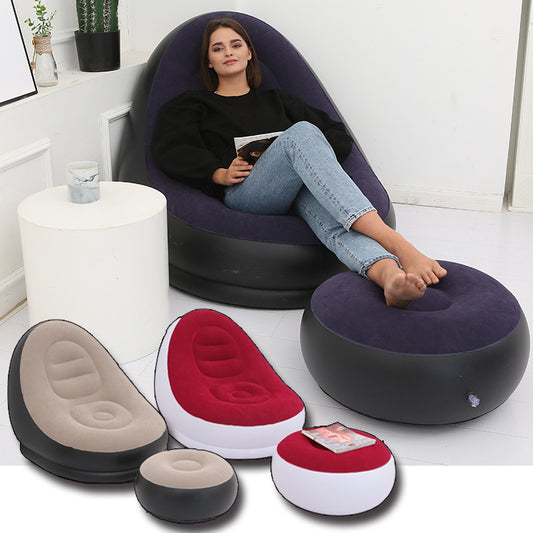 Inflatable Deluxe Lounge Seat / Inflatable seat with Foot rest & Free Pump (2pcs Sets)