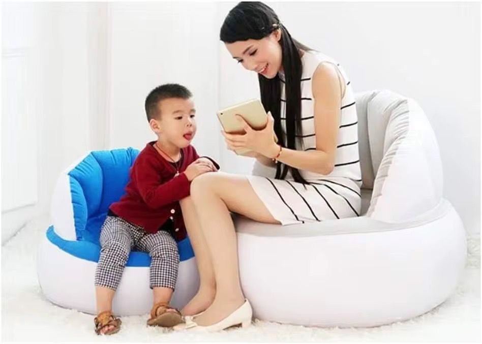 Comfortable Chair Pouf with Backrest Kids inflatable chair