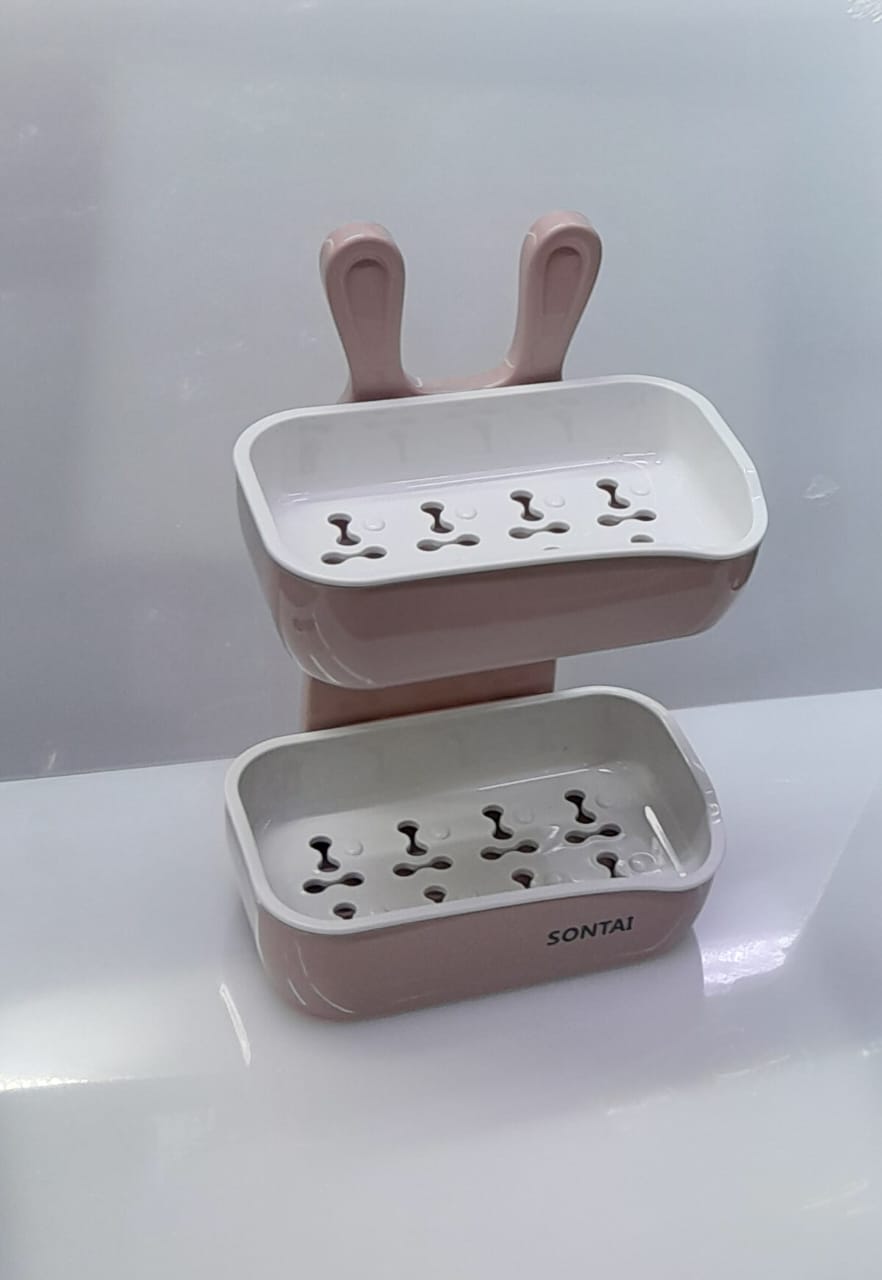 Mouse-shaped double layer soap dish