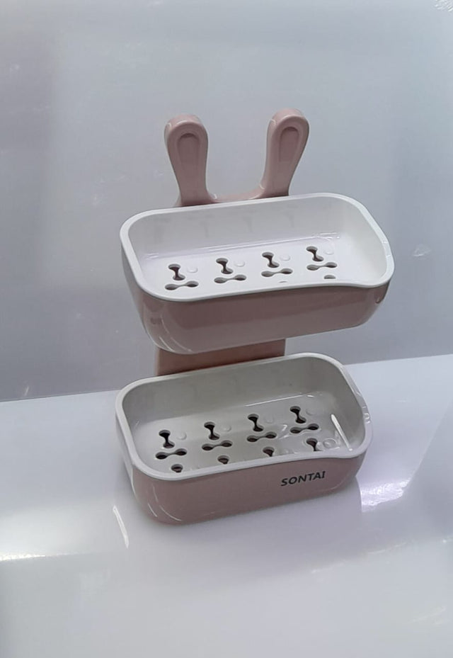 Mouse-shaped double layer soap dish