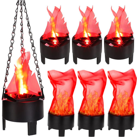 12cm Cylinder LED Flame Light with Hanging Chain – Decorative Artificial Fireplace