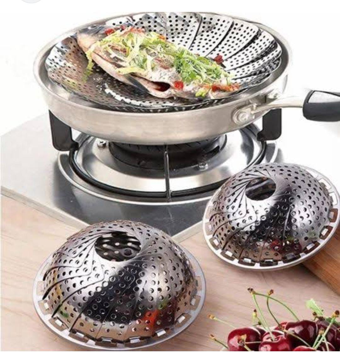 Stainless Steel Steamer Basket/Vegetable Steamer, Food Basket ,Bowl Cooker, Strainer ,Mesh Dish Folding