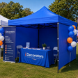 3×3m Pop-Up Gazebo Tent with Side Walls – Blue Canvas GLN
