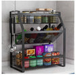 3 TIER MULTIFUNCTIONAL METALLIC KITCHEN SPICE RACK