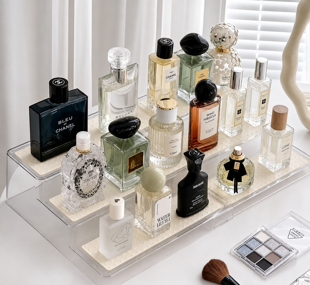 3 Tier Acrylic Expandable Perfume & Cosmetic Organizer Rack grc