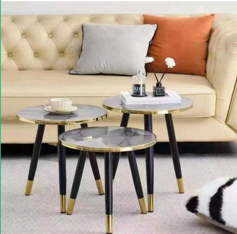 3 in 1  Nesting luxury marble side stool 