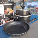 Die Cast Granite Cookware Set — 3 Pieces 24cm Pot Pan & Milk Pot