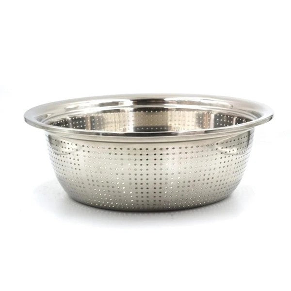 Stainless Steel Washing Sieve Basin – Small Hole Drain Basket 32cm