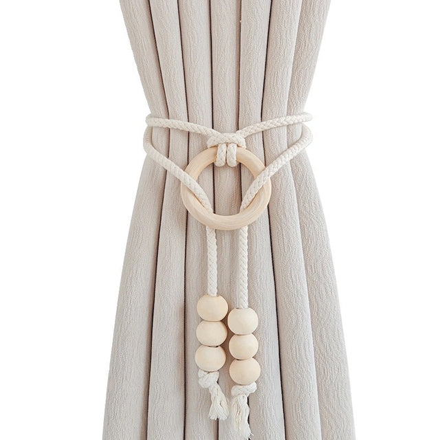 Natural Cotton Rope Curtain Tiebacks – Set of 2