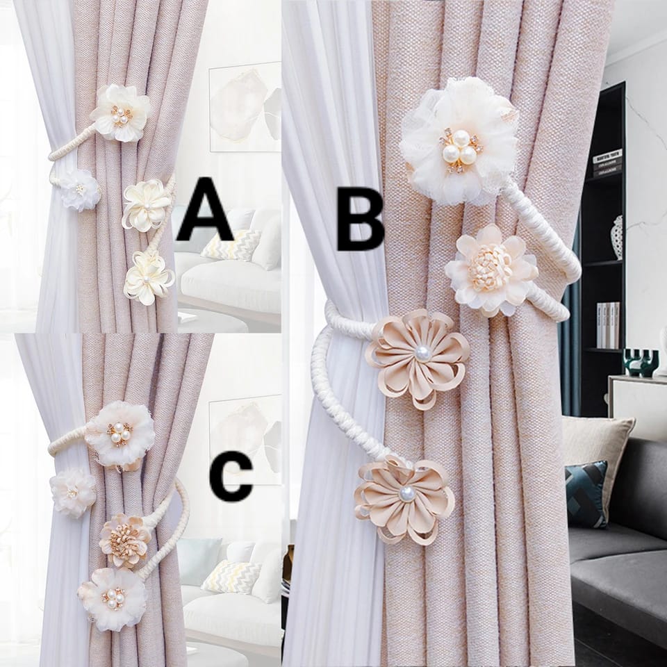 Flower Curtain Hooks Tiebacks Twist Bough Rope Curtain Tie Backs Buckle Clips for Living Room Bedroom Curtain Holder for Drapes