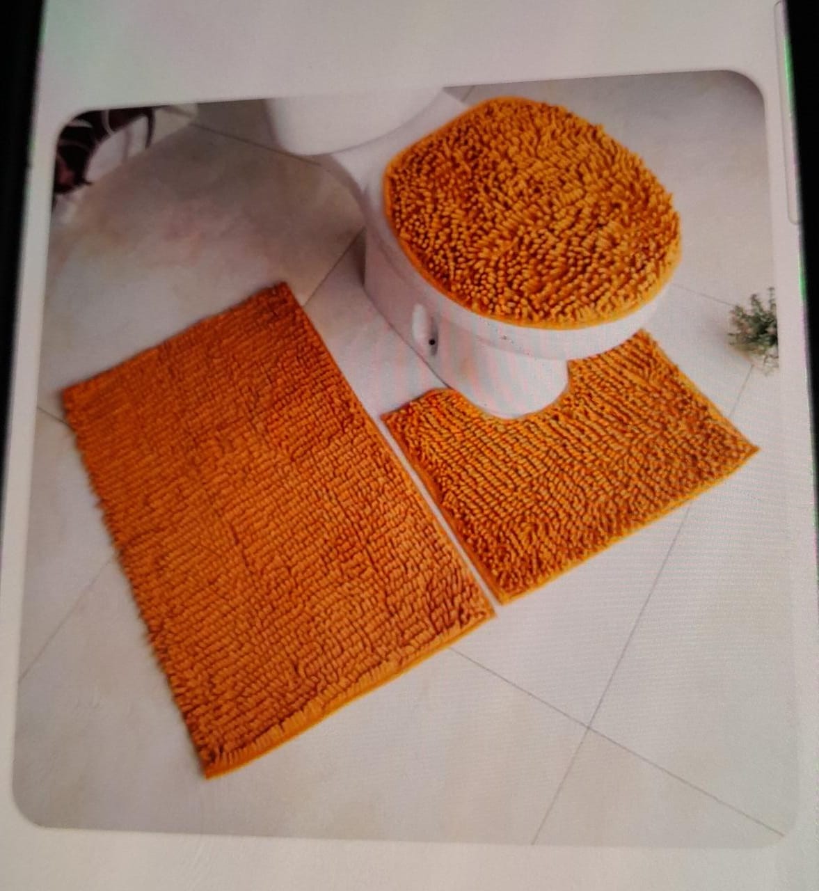 Absorbent Non-slip microfibers 3pcs toilet mat