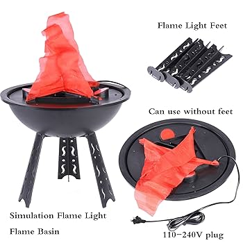 Flammen Lampe – 3-Legged Stand Fireplace Décor Piece