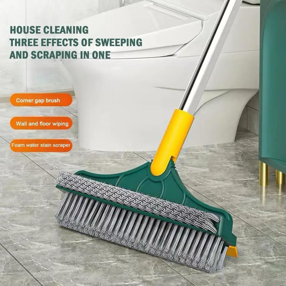 2-in-1 Floor Seam scrubbing Brush with long handle