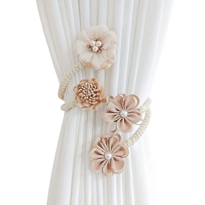 Flower Curtain Hooks Tiebacks Twist Bough Rope Curtain Tie Backs Buckle Clips for Living Room Bedroom Curtain Holder for Drapes