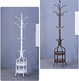 Coat Stand Enteryway Coat Rack Stand Free Standing Coat Rack with 2 Storage Shelves