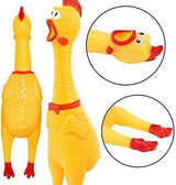 Rubber Screaming Chicken Toy – Yellow Squawking Novelty