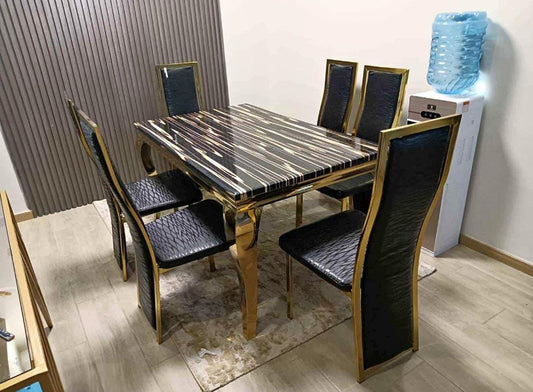 six seater Pure Marble Top  Dining Table