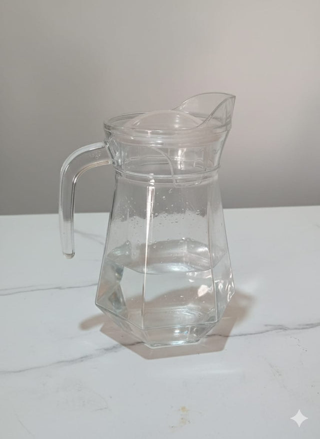 Diamond jug +6pc hot water glass