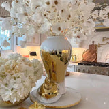 Porcelain   Pattern  Ginger Pot  Flower Vase Home Furnishing Decoration Gold Vintage Bottle