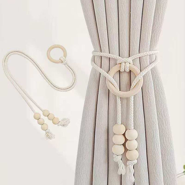 Natural Cotton Rope Curtain Tiebacks – Set of 2
