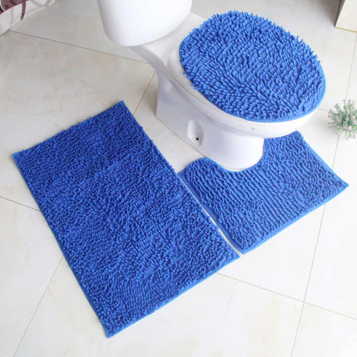 Absorbent Non-slip microfibers 3pcs toilet mat