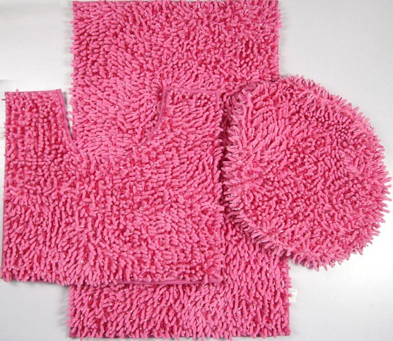 Absorbent Non-slip microfibers 3pcs toilet mat