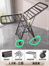 Black Movable Outdoor Drying Rack 1.5M (with wheels)