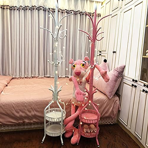 Coat Stand Enteryway Coat Rack Stand Free Standing Coat Rack with 2 Storage Shelves