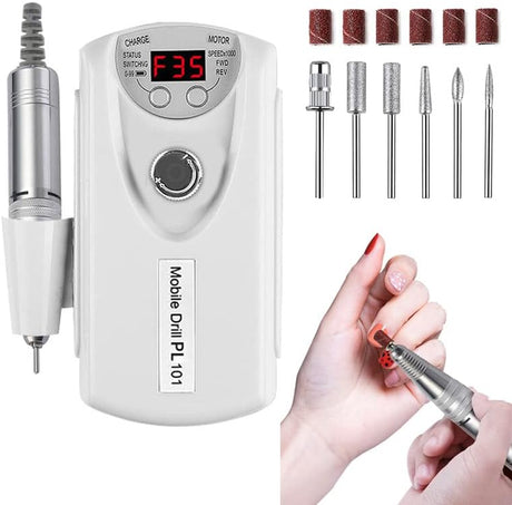 Professional Rechargeable Electric Nail Drill – 35,000 RPM