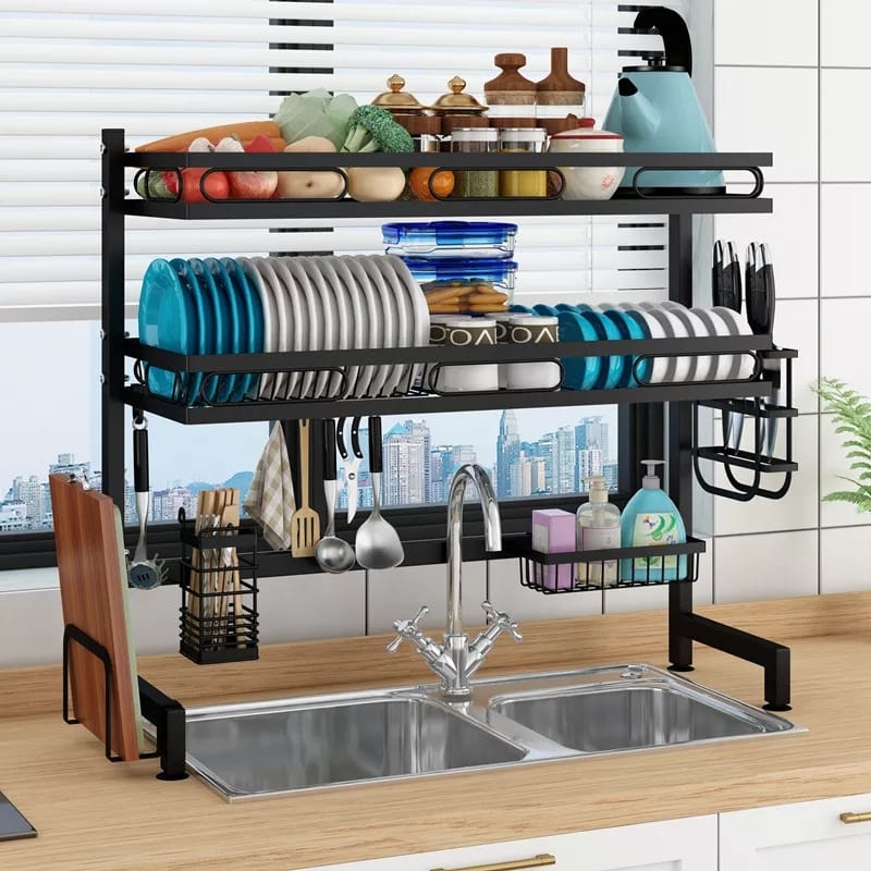 Heavy Gauge Double layer over the sink dish drainer rack