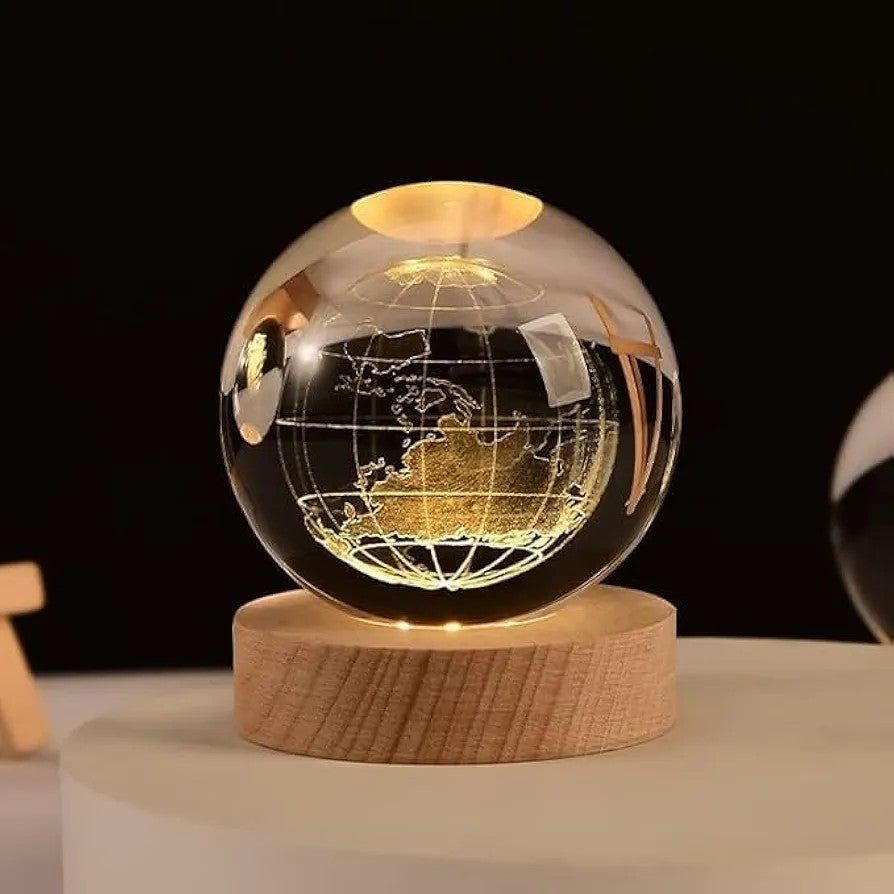 Earth Crystal LED Ball Night Lamp (Warm Light) 3D