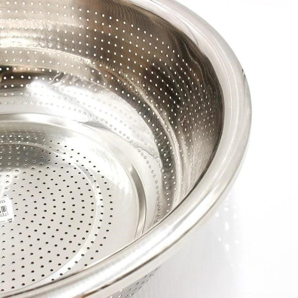 Stainless Steel Washing Sieve Basin – Small Hole Drain Basket 32cm