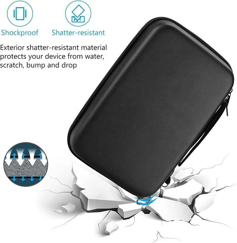 TechGear Hard Travel Organizer Case for cables/power bank/mouse etc