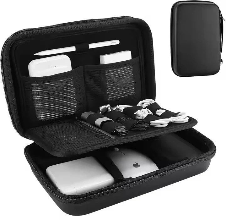 TechGear Hard Travel Organizer Case for cables/power bank/mouse etc