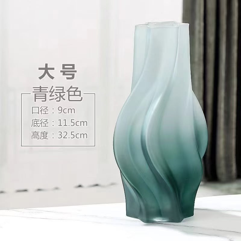 Nordic Gradient Glass Flower Vase Size 32×9×16.5 cm