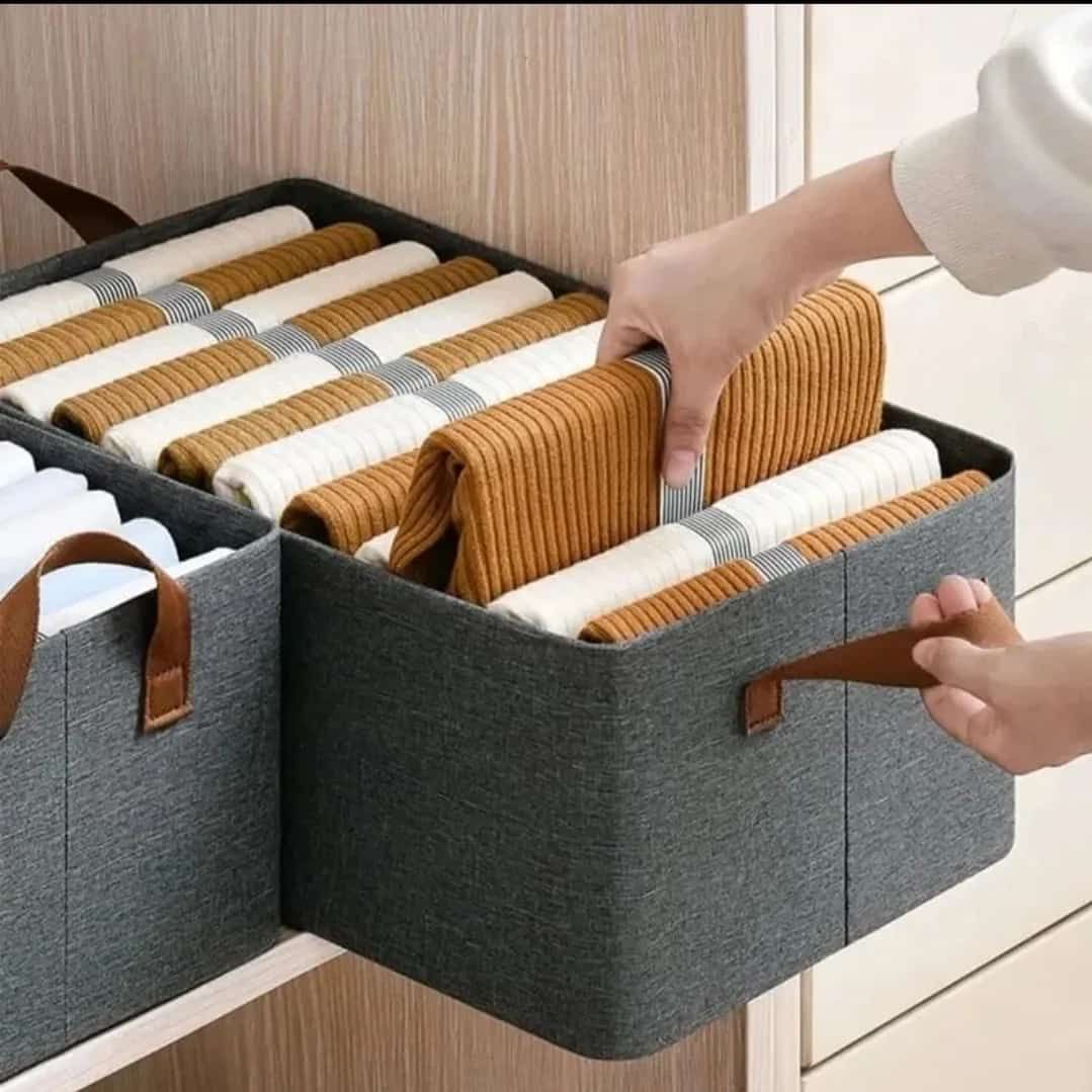 Metal Frame Storage Box Closet Jeans Organizer