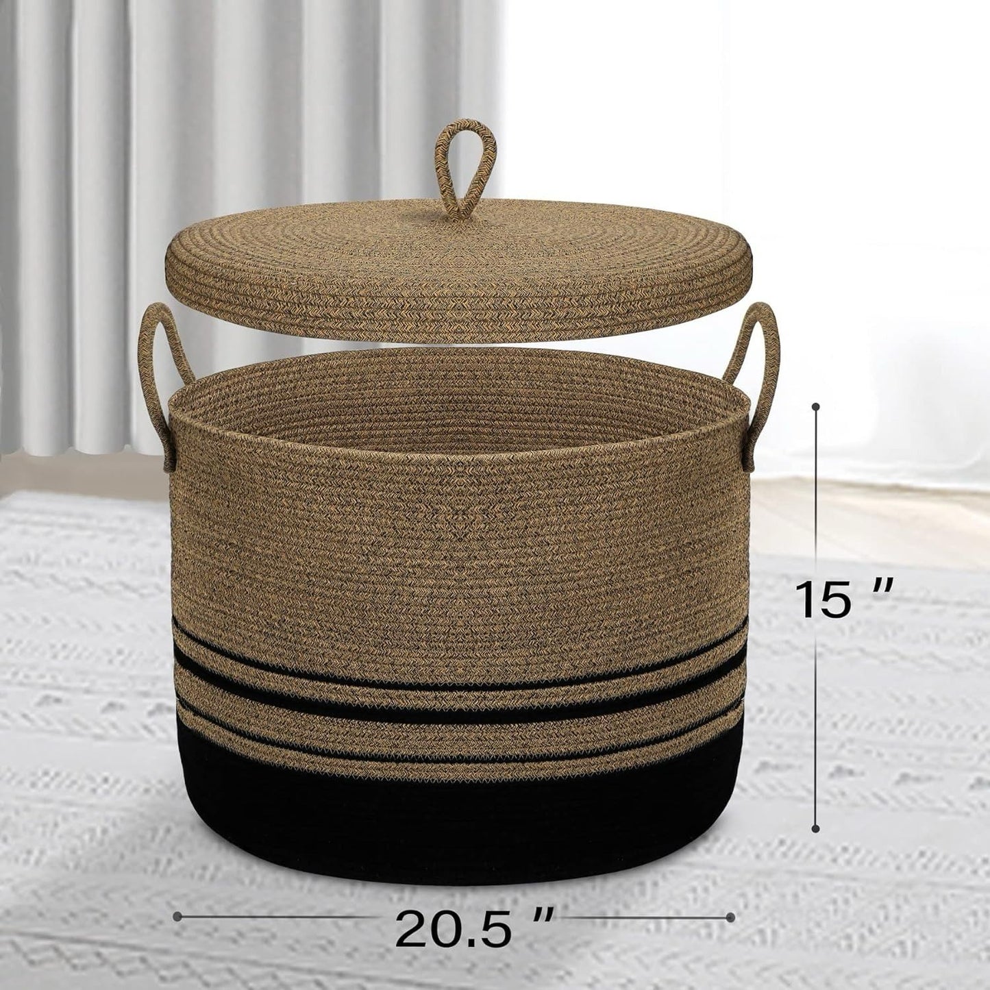 Cotton Rope Basket with Lid.