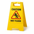 Durable plastic (water-resistant and long-lasting) wet floor sign