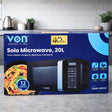 Compact and efficient 20-liter solo microwave designed for everyday cooking, reheating, and defrosting. Features easy-to-use digital controls, multiple power levels, and a spacious interior, making it perfect for modern kitchens while delivering fast and consistent heating performance.