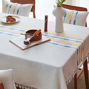 8SEATER COTTON WOOVEN TABLE CLOTH(140*240cm)