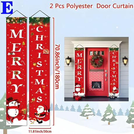 Christmas Door Banner Set – 2 Pieces (180 × 30 cm)
