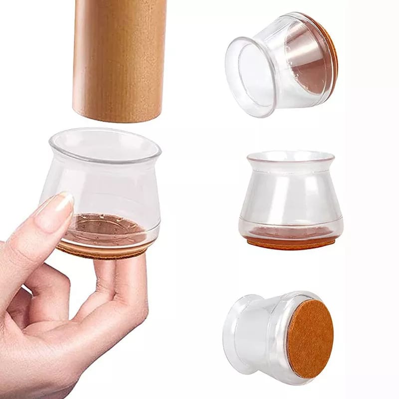 High Transparency Anti-slip Silicon Furniture Leg Protection Cover , Feet Pad Floor Protector