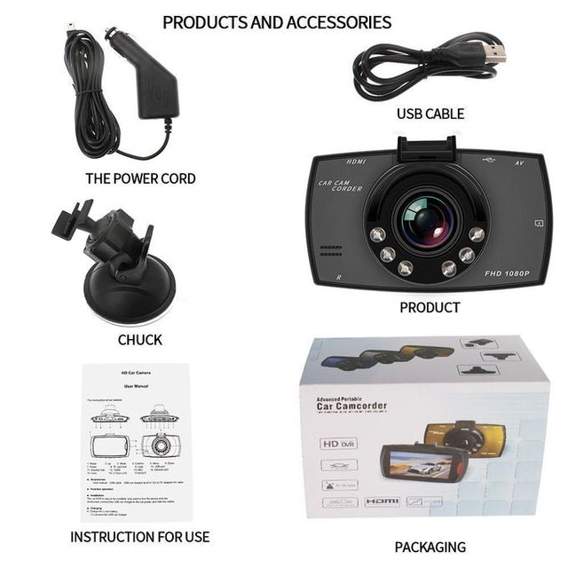 Car DVR Dash Camera with Night Vision &amp; G-Sensor 1080P HD