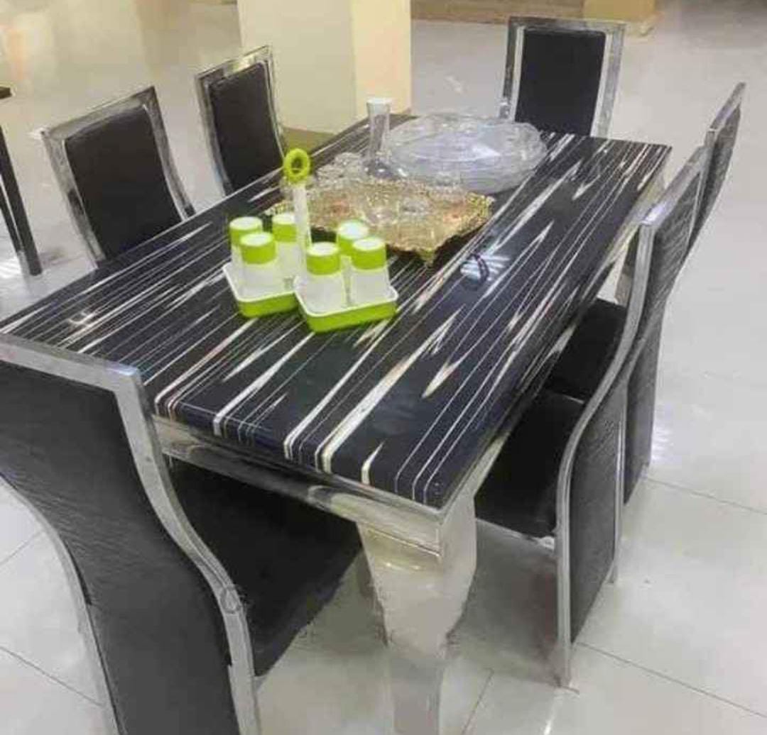 six seater Pure Marble Top  Dining Table